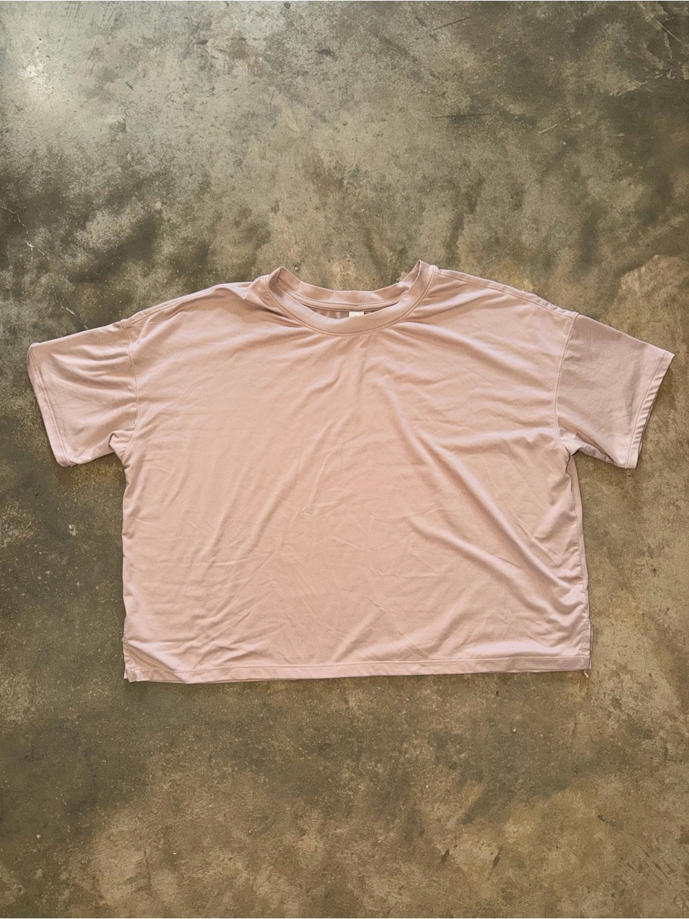 90 Degree by Reflex Tan Super Soft Boxy Tee Medium Soft Brown Relaxed Fit